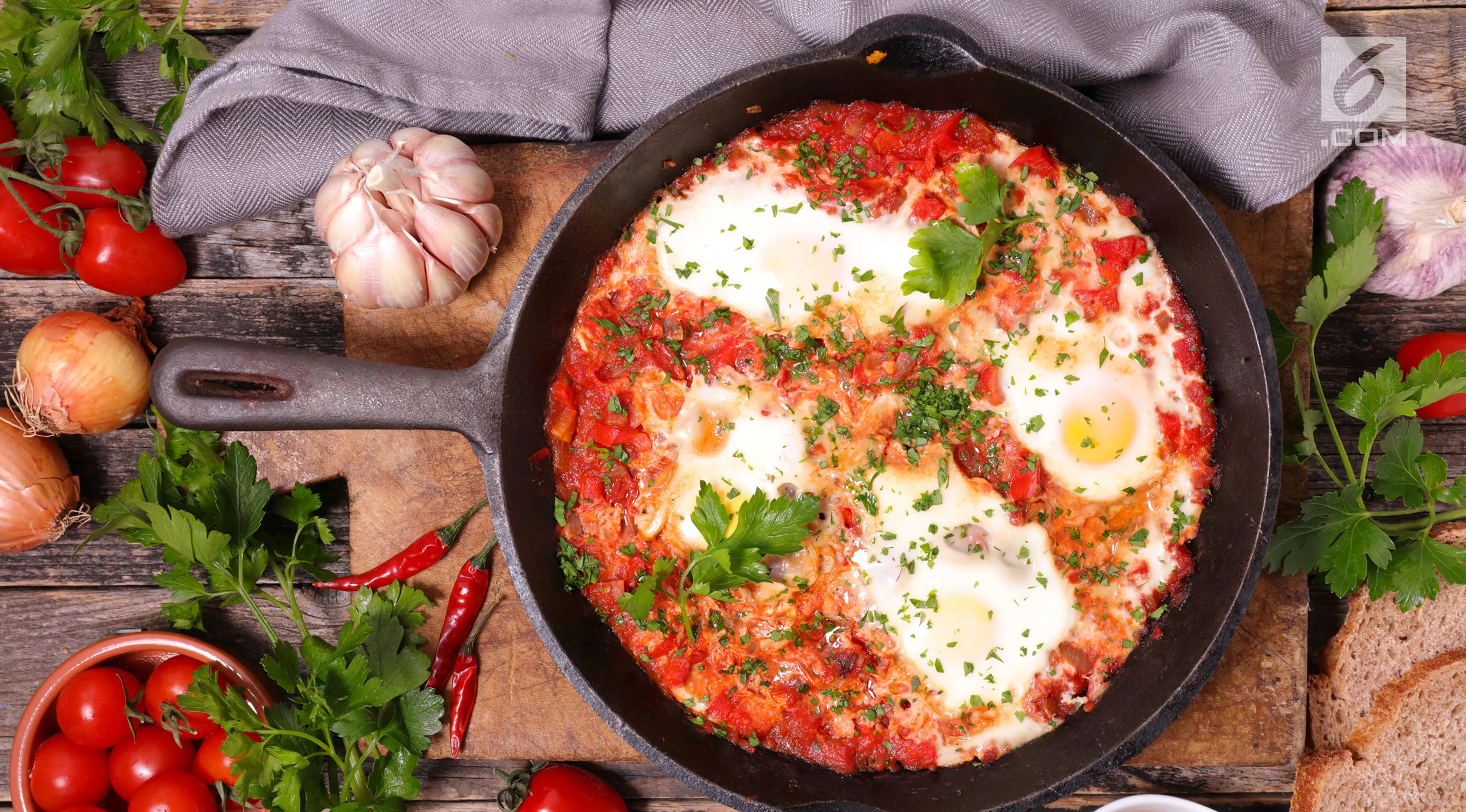 Ilustrasi Makanan Shakshuka (iStockphoto)