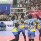 PGN Popsivo Polwan lolos ke final Livoli DIvisi Utama usai mengalahkan TNI AL 3-0 di GOR Dimyati, Tangerang, Banten, Sabtu (19/10/2019). (foto: PBVSI)