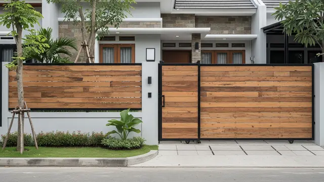 Pagar Kayu Horizontal Clean Line