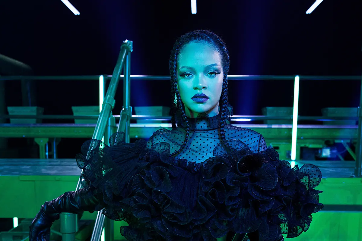 Rihanna dalam  Savage X Fenty Show (Dennis Leupold/Savage X Fenty via AP)