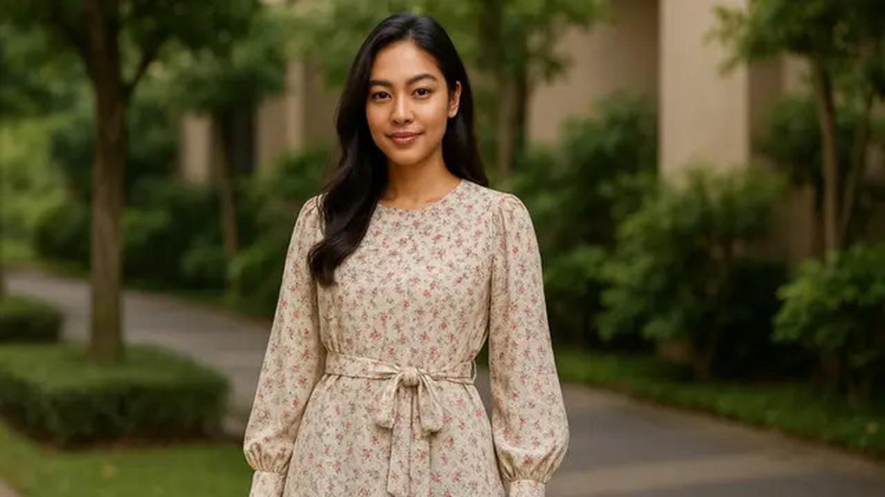 7 Model Tunik Motif Bunga Kecil Lengan Bishop, Bikin Tampilan Feminin dan Anggun di Segala Acara