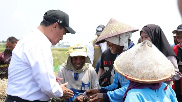 Mentan Andi Amran Sulaiman saat berbincang dengan para petani. (Istimewa)