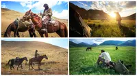 Zahariz menghabiskan waktu 6 minggu untuk melintasi pegunungan Naryn, Kirgizstan, dengan ditemani dua ekor kuda gunung. (www.boredpanda.com)