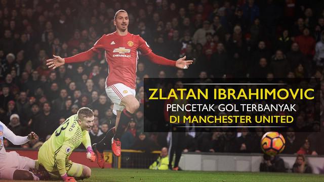 Berita video Zlatan Ibrahimovic sebagai pencetak gol terbanyak di Manchester United.