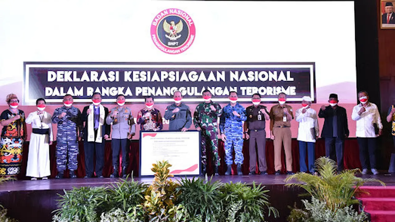 Badan Nasional Penanggulangan Terorisme (BNPT) deklarasi kesiapsiagaan nasional yang digelar di Grand Senyiur Hotel Balikpapan, Senin (20/09/2021).