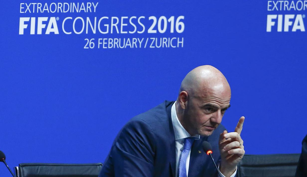  FIFA President Gianni Infantino juga menjanjikan transparansi keorganisasian FIFA. (REUTERS/Arnd Wiegmann) 
