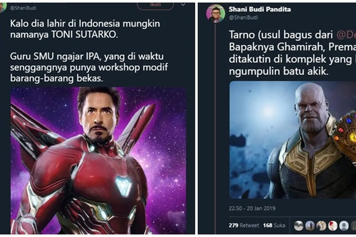 Nama Lengkap Pahlawan Avengers Kalau Lahir di Indonesia