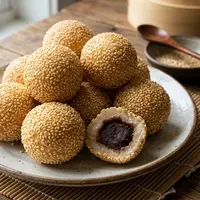 Jian Dui, bola wijen renyah dengan isian manis. [AI Generated]
