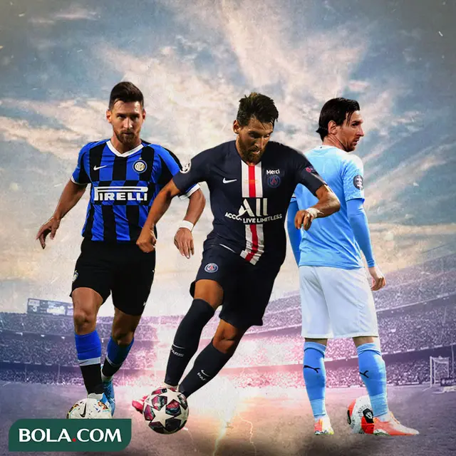 Ilustrasi Lionel Messi - Inter Milan, PSG, Manchester City