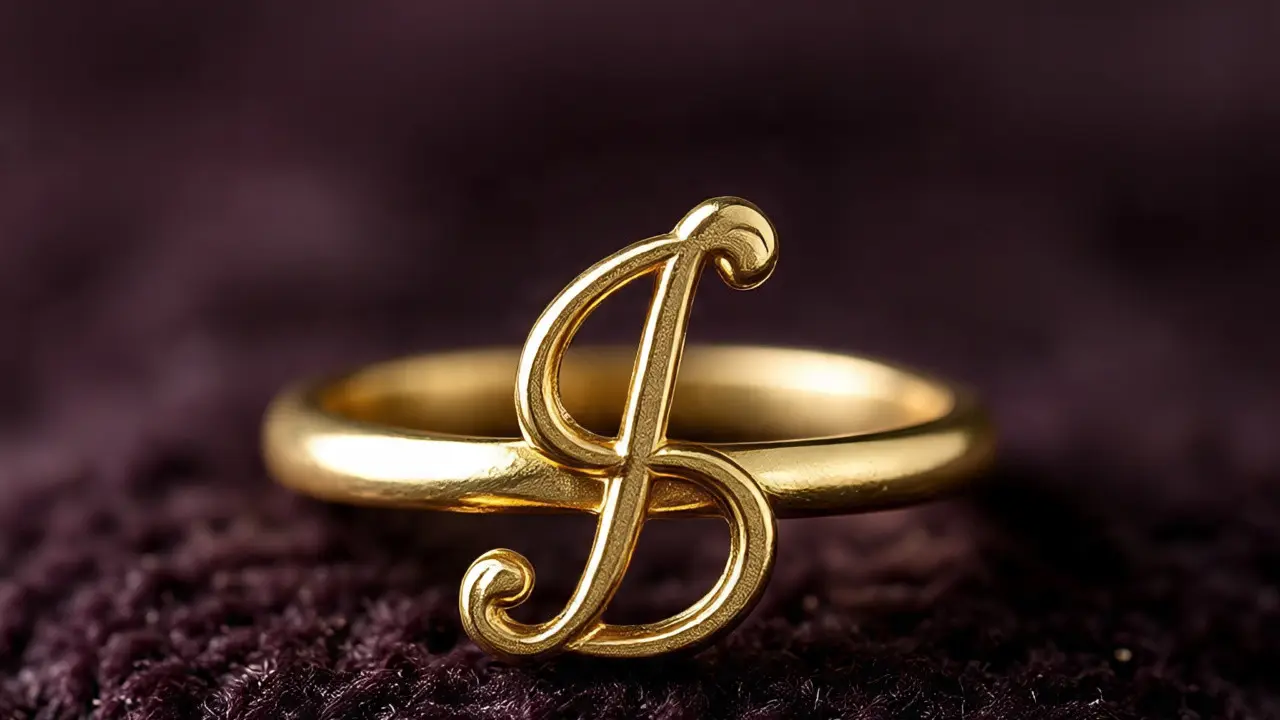 Ilustrasi Cincin Emas Inisial (Created by Meta AI)