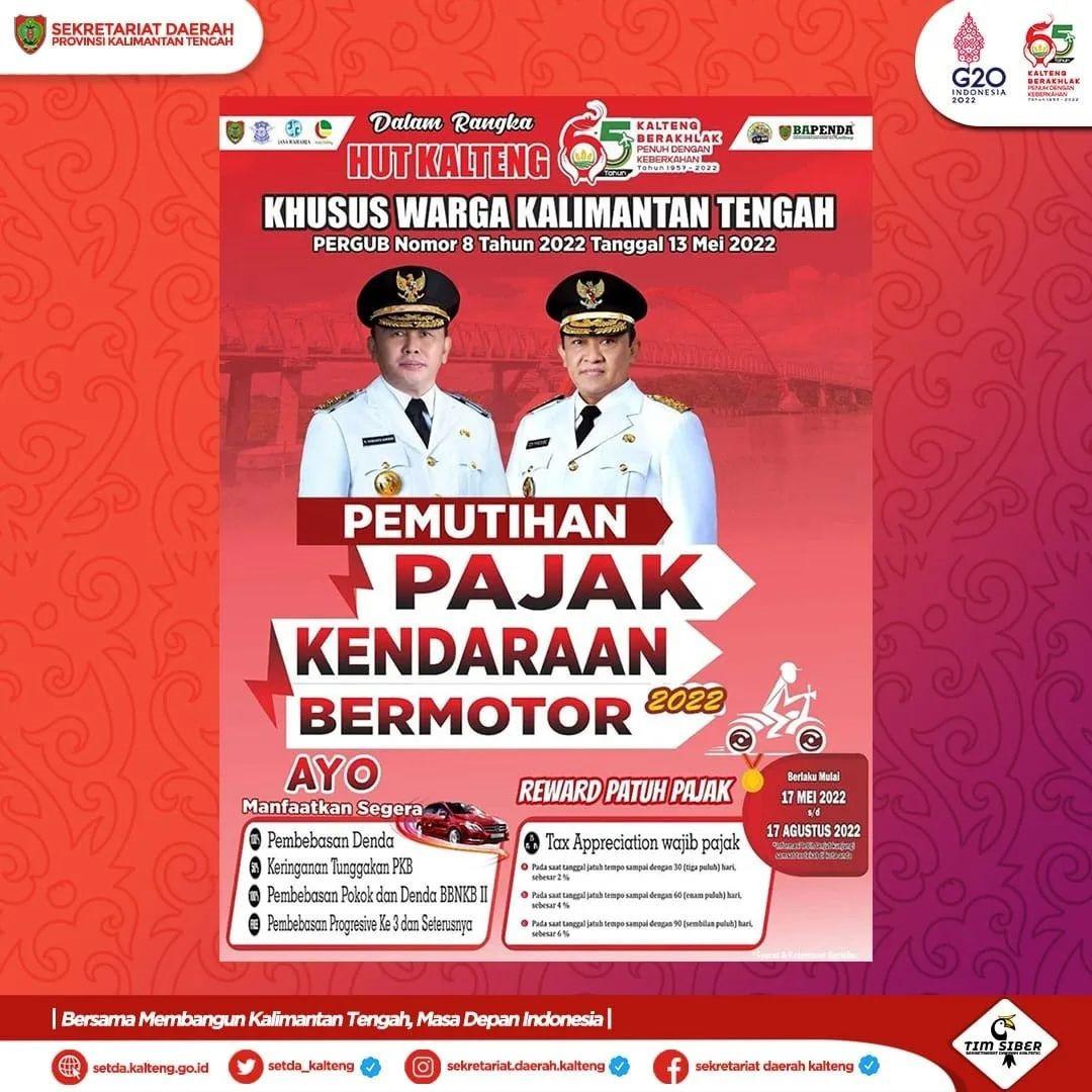 Program pemutihan pajak di Kalimantan Tengah (Instagram/@ sekretariat.daerah.kalteng)