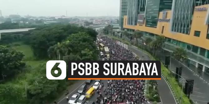 VIDEO: Kemacetan Sambut Hari Pertama PSBB di Surabaya
