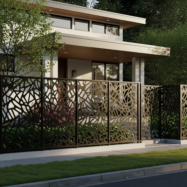 Pagar Rumah Modern yang Membuat Teras Tidak Mudah Terlihat dari Jalan (AI Generated)