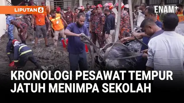VIDEO: Kronologi Pesawat Tempur Jatuh di Sekolah Dhaka, 19 Tewas Termasuk Pilot