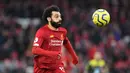 Mohamed Salah - Ketajaman Salah menjadi salah satu kunci kehebatan Liverpool di dua musim ini. Pemain asal Mesir ini menjadi salah satu pencetak gol terbanyak di Liverpool sepanjang masa di Premier League. (AFP/Paul Ellis)