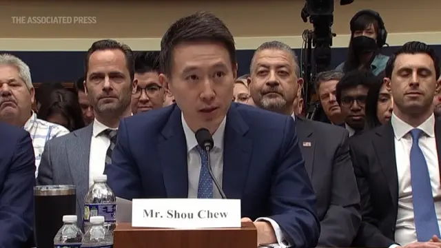 CEO TikTok Shou Zi Chew memberikan kesaksian kepada House Energy and Commerce Committee, tentang privasi pengguna dan praktik keamanan data serta dampaknya terhadap anak-anak (AP Photo/Jacquelyn Martin)