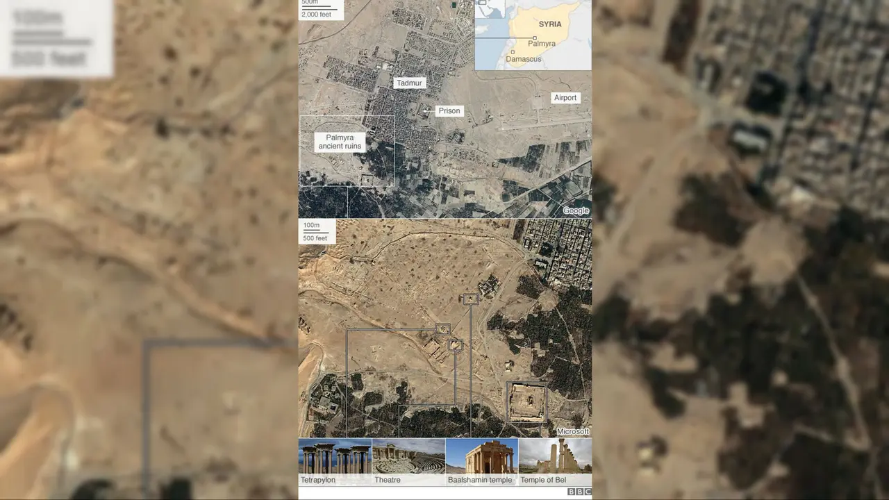 PBB: Citra Satelit Perlihatkan Kuil Bel Hancur Total karena ISIS*