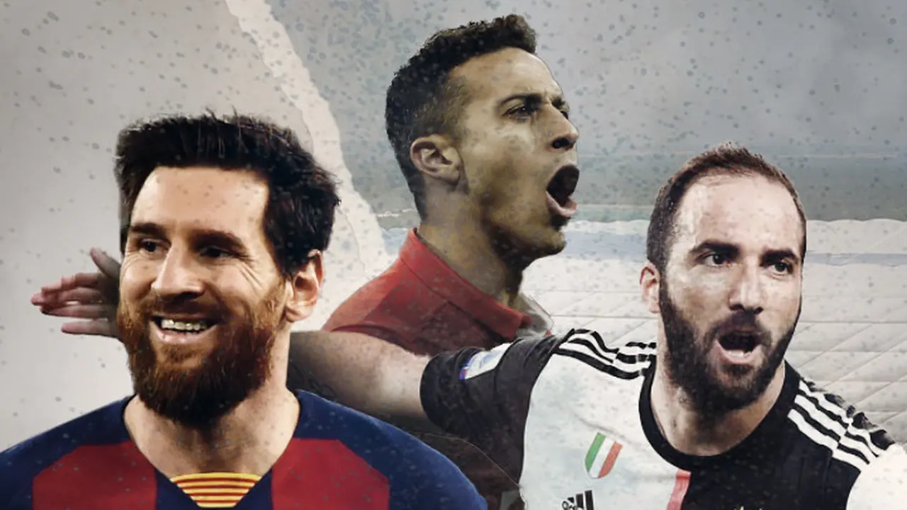 Lionel Messi, Thiago Alcantara dan Gonzalo Higuain