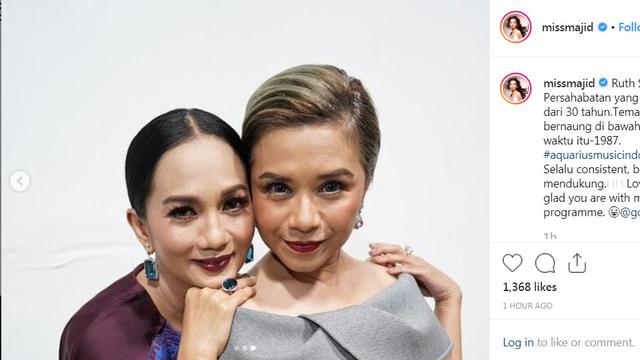 Sheila Majid bersama Ruth Sahanaya (Liputan6.com/ IG/ https://www.instagram.com/p/B2OIySlFtmz/)