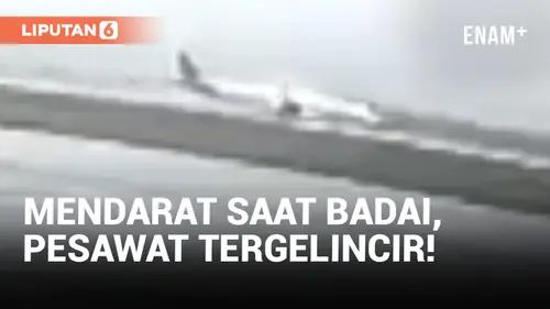 VIDEO: Mendarat Saat Hujan Deras, Pesawat LATAM Airlines Airbus A321 Tergelincir