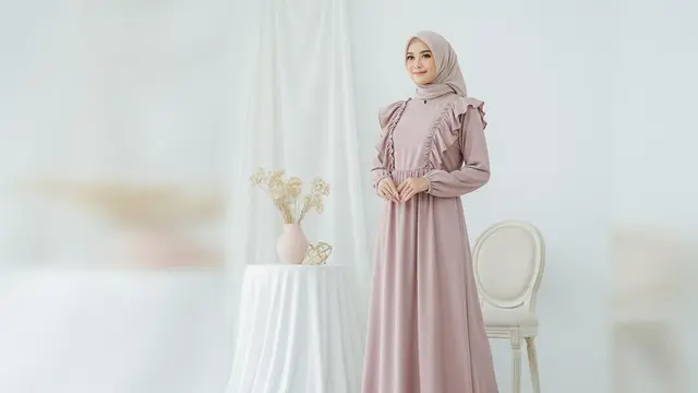 Model Gamis Bahan Crinkle Lembut