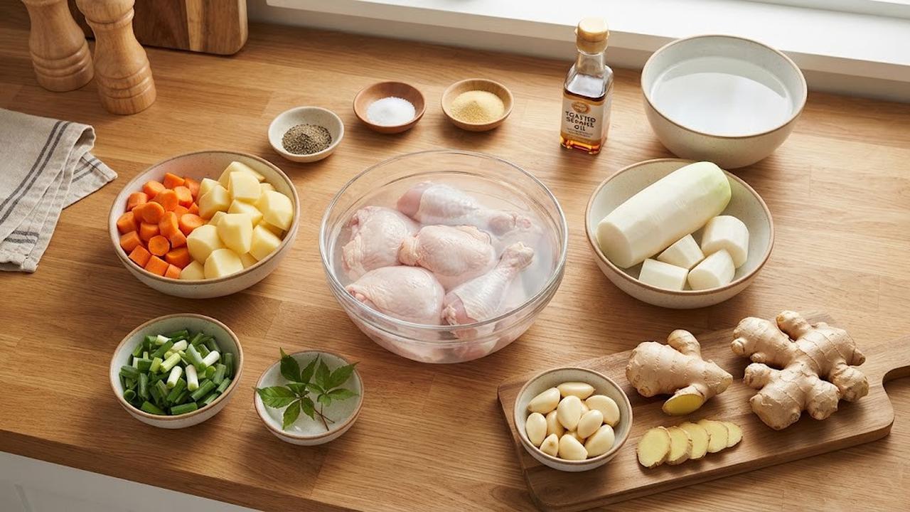 Bahan-Bahan untuk Sup Ayam Jahe
