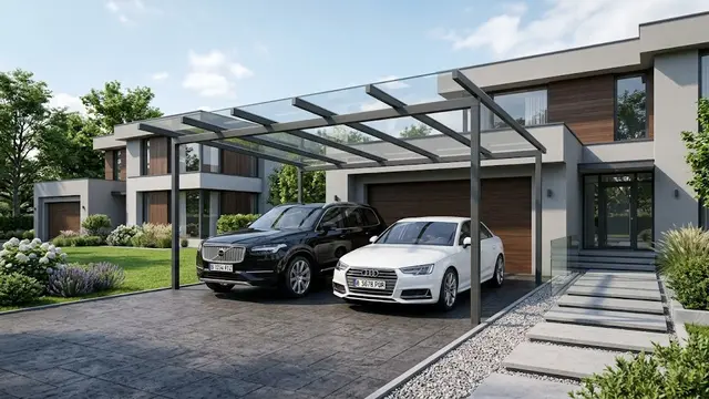 Model Kanopi Carport dengan Tiang Minimalis/AI Generated
