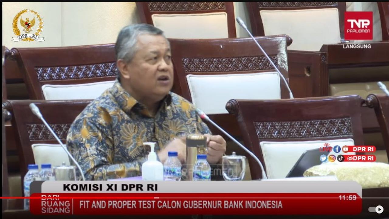 Komisi XI DPR RI menggelar Fit and Proper Test Calon Gubernur Bank Indonesia, Senin, 20 Maret 2022. (Tangkapan layar Youtube Komisi XI DPR RI)
