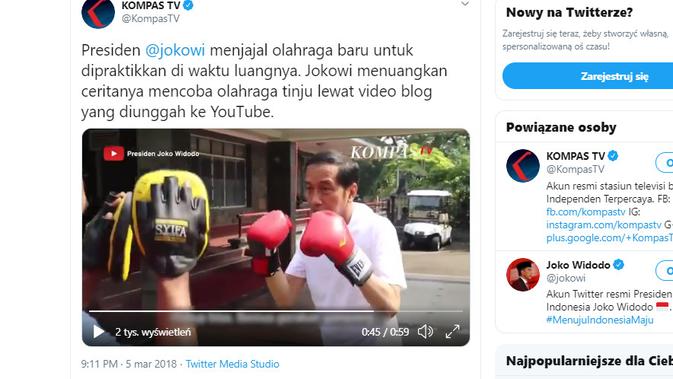 Penelusuran  klaim foto Presiden Jokowi akan menonjok Wahyu Setiawan dengan klepon twitter