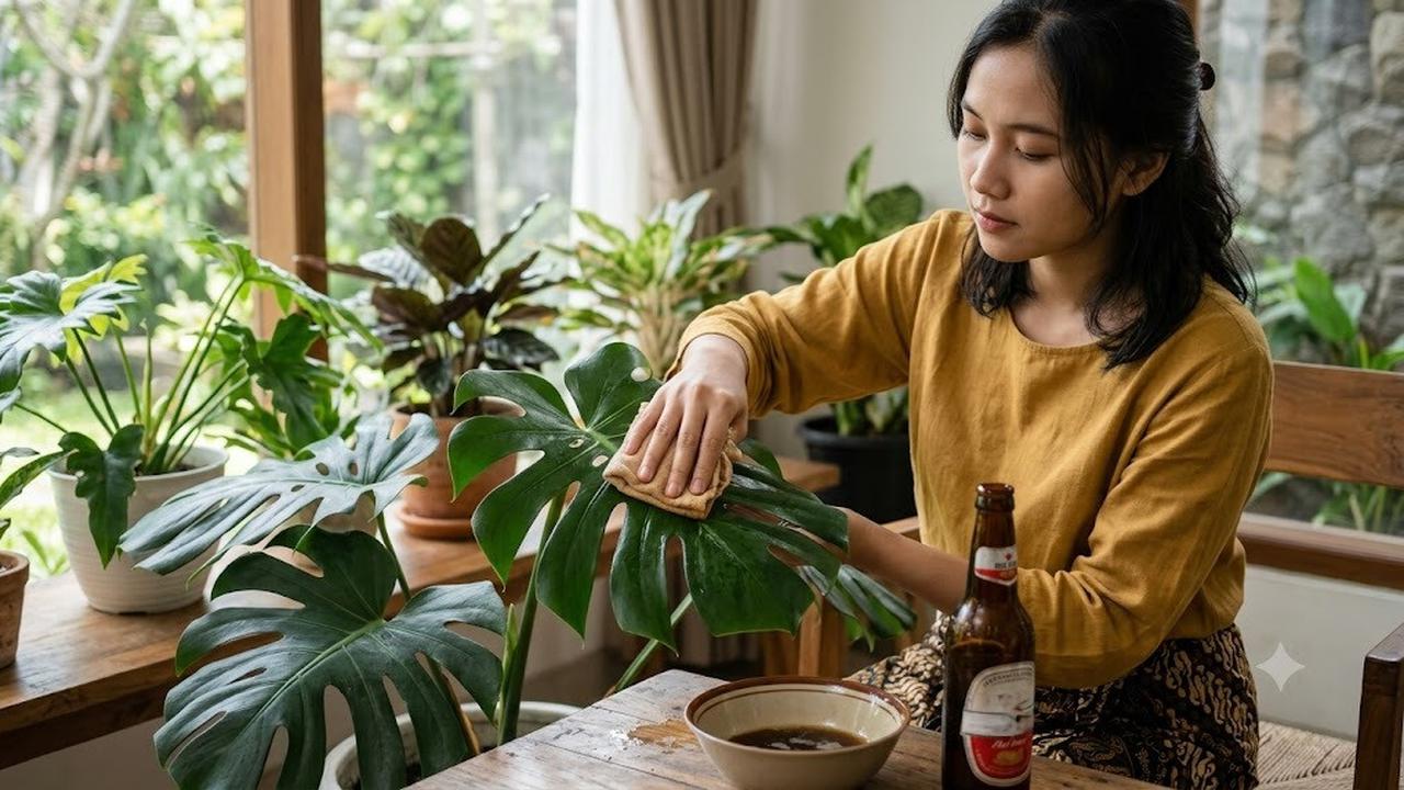 Cara Mengkilapkan Daun Tanaman Hias Secara Alami