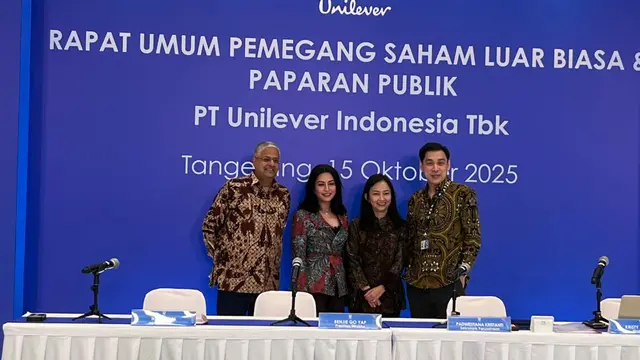 Unilever Indonesia mengumumkan perubahan direksi saat RUPSLB pada Rabu, (15/10/2025). (Foto: Liputan6.com/Gagas YP)