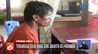 Seorang penculik anak ditangkap aparat Polres Pariaman, Sumatra Barat. Pelaku membawa kabur korban dari Jakarta ke Pariaman.