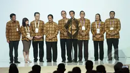 Presiden Joko Widodo saat membuka acara Jakarta Food Security Summit, Jakarta, Kamis (12/2/2015).  Acara ini ditujukan untuk mewujudkan karya dan komitmen para pelaku usaha dalam skala nasional dan internasional. (Liputan6.com/Faizal Fanani)
