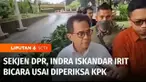 Usai diperiksa KPK, Sekjen DPR RI, Indra Iskandar memilih bungkam. Indra diperiksa dalam kasus dugaan korupsi pengadaan sarana kelengkapan rumah dinas anggota DPR tahun 2020.