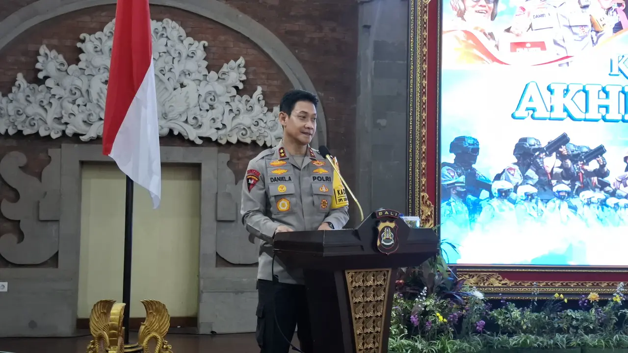 Kapolda Bali Irjen Pol. Daniel Adityajaya di Mapolda Bali, Denpasar, Selasa (30/12/2025).