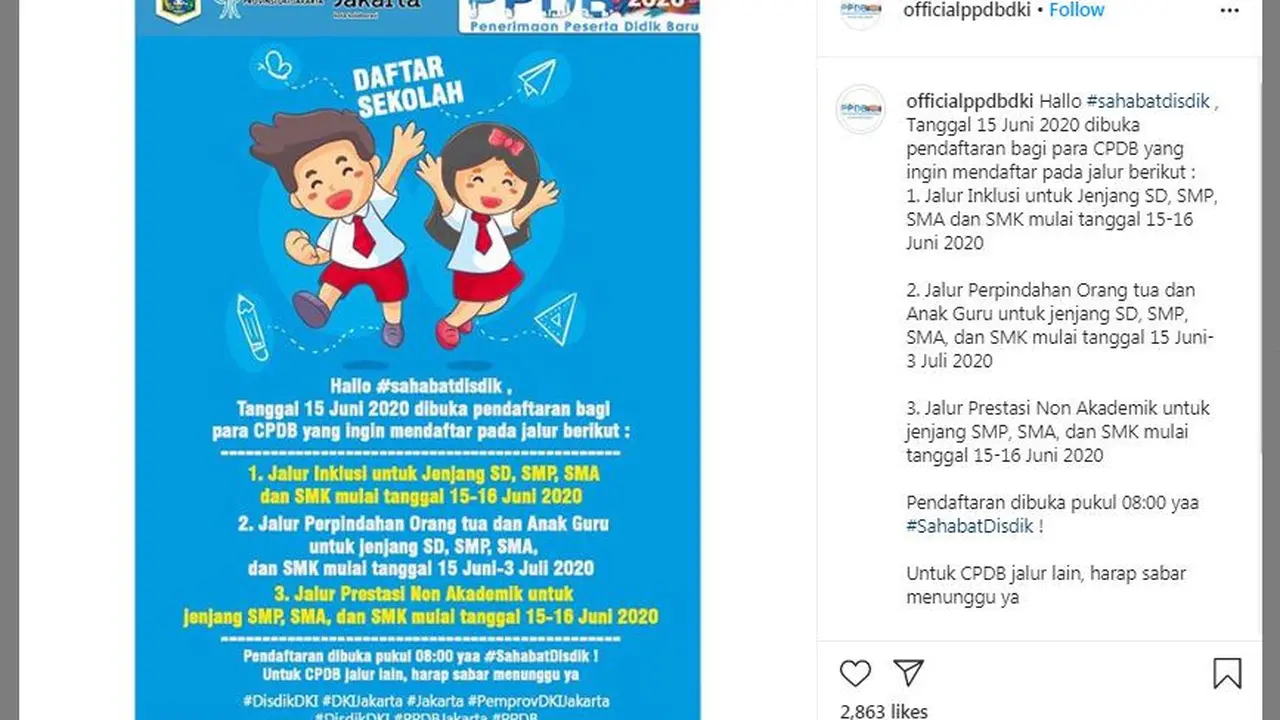 Pendaftaran PPDB Online DKI Jakarta dimulai hari ini, Senin (15/6/2020)