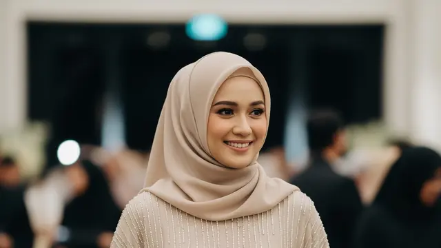 Gamis dengan Payet Swarovski untuk Acara Formal