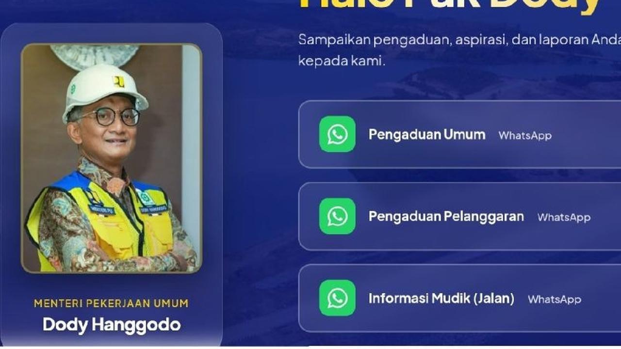 Menteri PU Dody Hanggodo Luncurkan Kanal Pengaduan Halo Pak Dody untuk Masyarakat