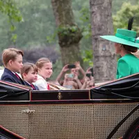 Dokumentasi: London UK - 17 June 2023: Queen Camilla, Kate Princess of Wales, Prince George, Prince Louis princess Charlotte Trooping the colour Royal Family carriage on Mall Buckingham Palace &mdash;&nbsp;Photo by cheekylorns2./Copyright depositphotos.com