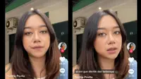 Kreator konten Talitha Pavita mengunggah video klarifikasi setelah video prank-nya viral. Foto tangkapan layar Tiktok @talpav_.