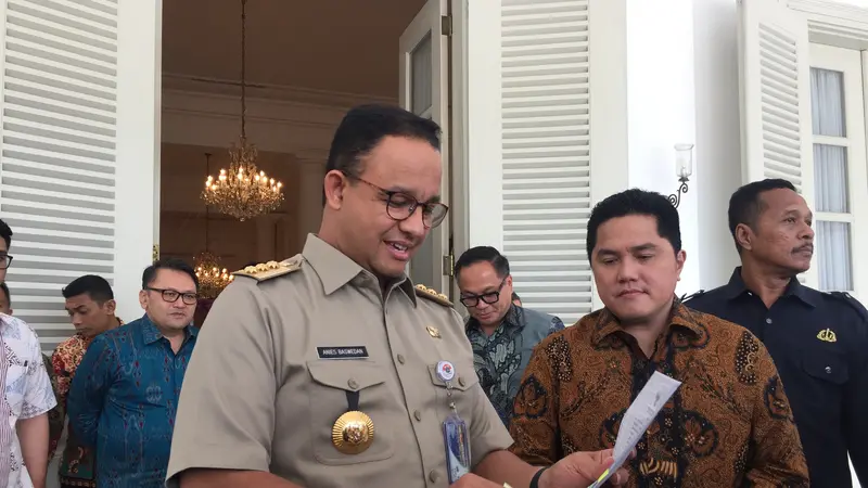 Menteri BUMN Erick Thohir dan Gubernur DKI Jakarta Anies Baswedan