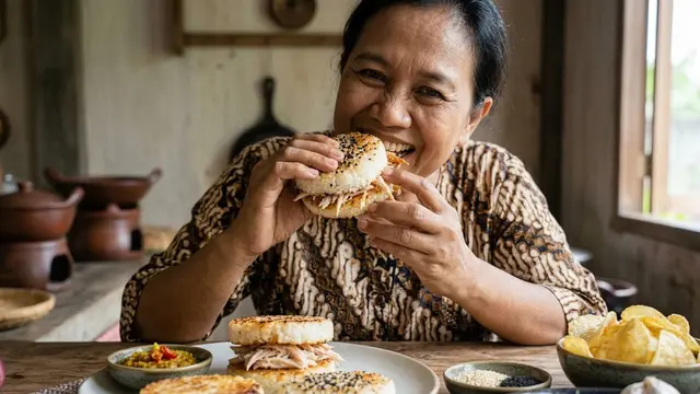 Resep Burger Nasi Isi Ayam Suwir