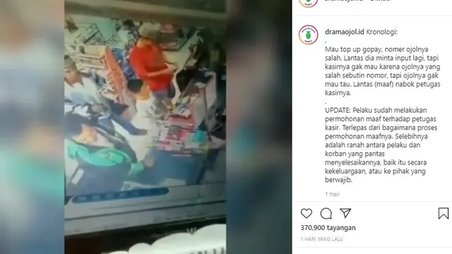 driver ojol pukul kasir