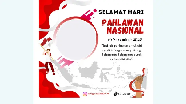 Link Twibbon Hari Pahlawan 10 November untuk ikut peringati dan hargai jasa para pahlawan.
