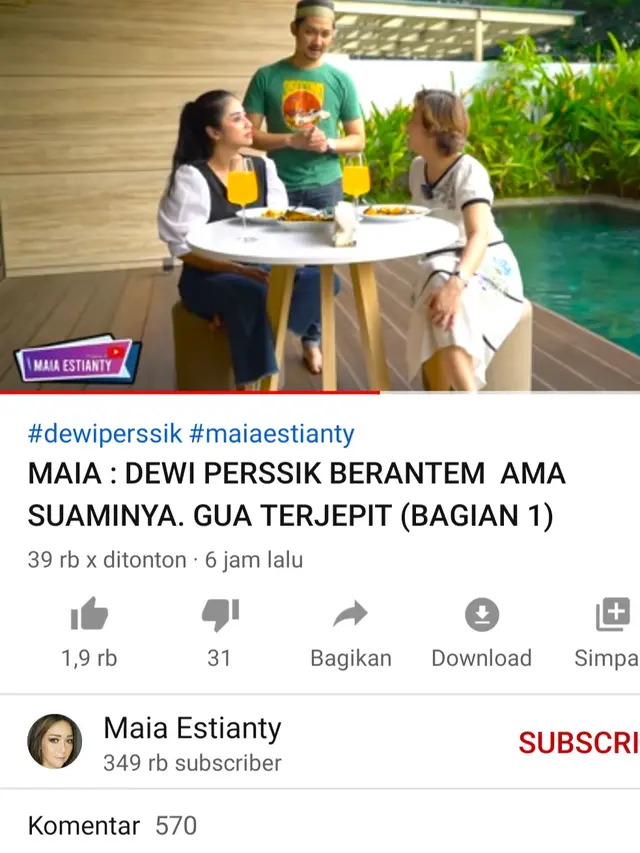 Unggahan Maia Estianty. (Foto: YouTube Maia Estianty)