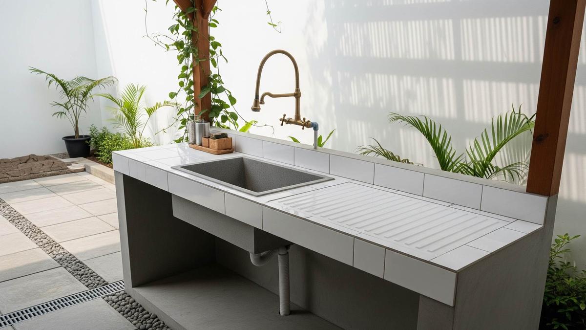 7 Ide Area Cuci Piring Outdoor yang Tidak Becek untuk Rumah Minimalis Anda