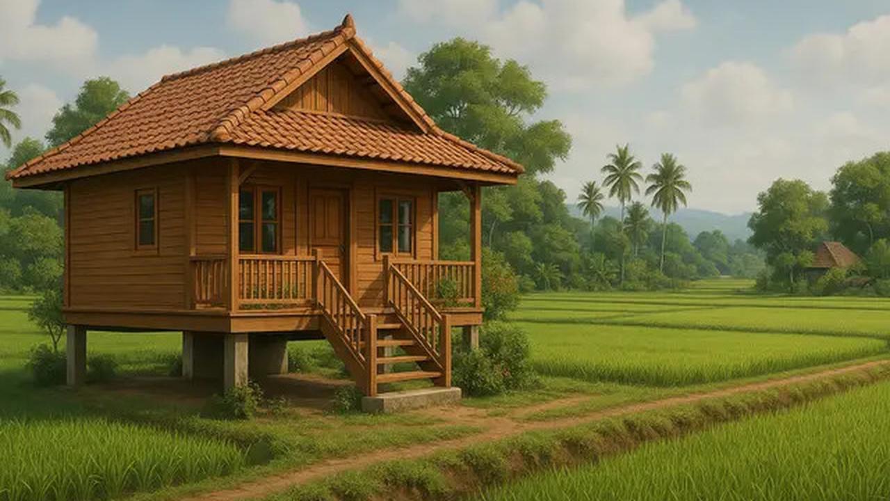 10 Gambar Rumah Tepi Sawah yang Simpel dan Menawan, Cocok Jadi Ide Hunian 2025