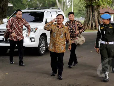 Ketua Umum Partai Gerindra, Prabowo Subianto menemui Presiden Jokowi di Istana Bogor, Kamis (29/1/2015). (Liputan6.com/Faizal Fanani) 