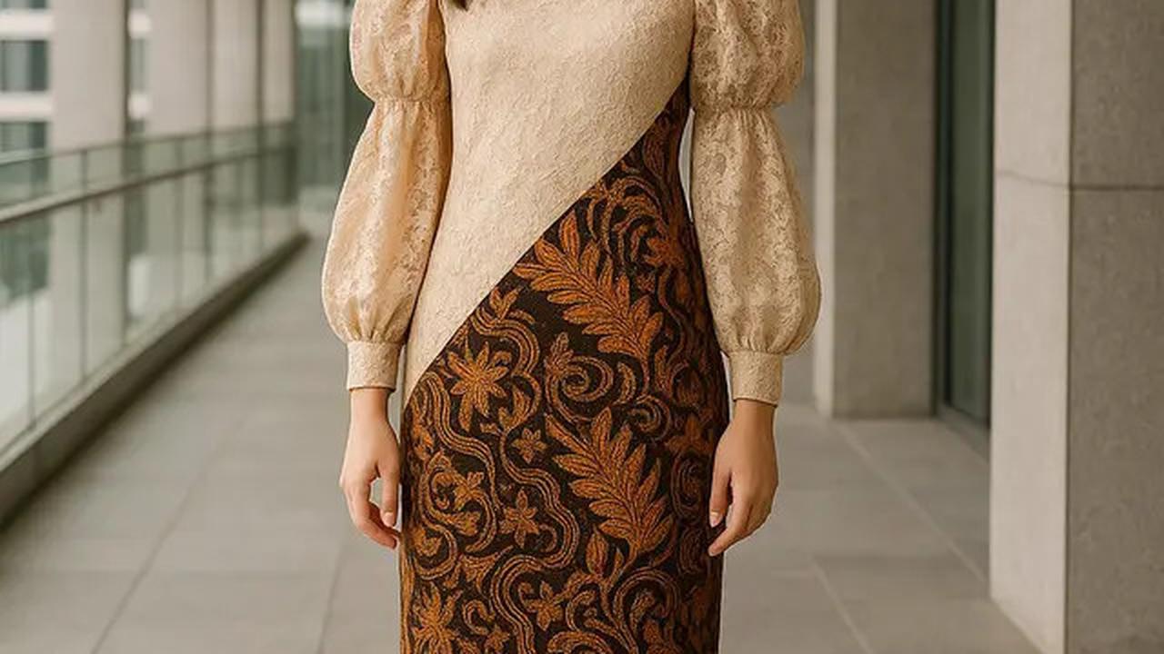 7 Model Batik Brokat Kombinasi Lengan Puff dan Bishop yang Sedang Hits di 2025