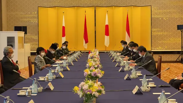 Pertemuan antara Menlu Retno Marsudi dan Menhan Prabowo Subianto dengan Menlu Motegi Toshimitsu dan Menhan Kishi Nobuo dalam kunjungan ke Jepang. (Foto: Twitter/ @Menlu_RI)